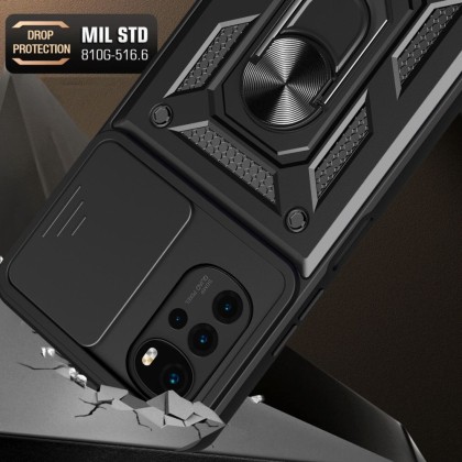 Удароустойчив калъф за Motorola Moto G22 / E32 / E32s от Tech-Protect CamShield Pro - Черен