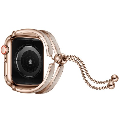 Стилна дамска верижка за Apple Watch 4/5/6/7/8/9/SE (40/41 mm) от Tech-Protect Chainband - Златиста