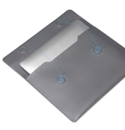 Кожен калъф за 14 инчов лаптоп от Tech-Protect Chloi - Тъмносив