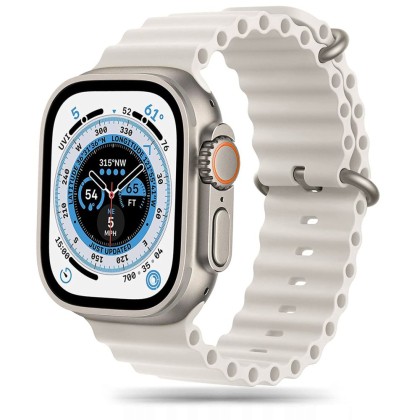 Силиконова каишка за Apple Watch 4/5/6/7/8/9/SE/Ultra (44/45/49 mm) от Tech-Protect IconBand Pro - Бежов