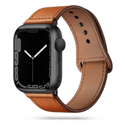 Кожена каишка за Apple Watch 4/5/6/7/8/SE (40/41 mm) от Tech-Protect Leatherfit - Кафяв