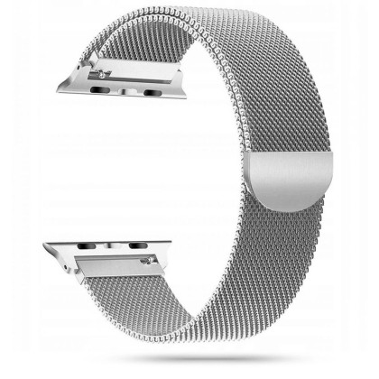 Стоманена верижка за смарт часовник Apple Watch 4/5/6/7/8/9/SE (38/40/41 mm) от Tech-Protect MilaneseBand - Сребриста