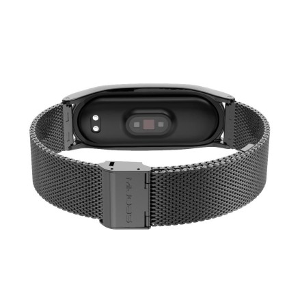 Стоманена верижка за смарт часовник Xiaomi Mi Smart Band 5 / 6 / 6 NFC от Tech-Protect MilaneseBand - Черна