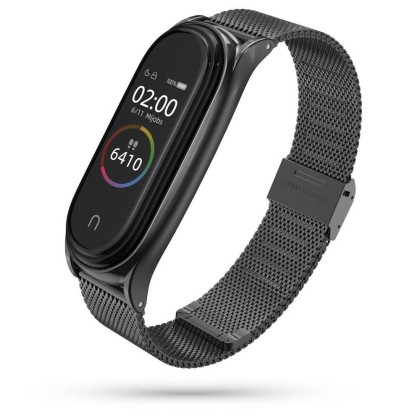 Стоманена верижка за смарт часовник Xiaomi Mi Smart Band 7 / 7 NFC от Tech-Protect MilaneseBand - Черна