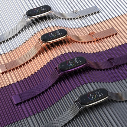 Стоманена верижка за смарт часовник Xiaomi Mi Smart Band 7 / 7 NFC от Tech-Protect MilaneseBand - Черна