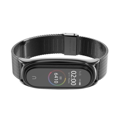 Стоманена верижка за смарт часовник Xiaomi Mi Smart Band 7 / 7 NFC от Tech-Protect MilaneseBand - Черна