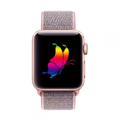 Текстилна каишка за Apple Watch 4/5/6/7/8/9/SE (38/40/41 mm) от Tech-Protect Nylon - Pink Sand