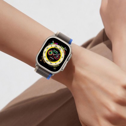 Текстилна каишка за Apple Watch 4/5/6/7/8/9/SE/Ultra (44/45/49 mm) от Tech-Protect Nylon - Бежов