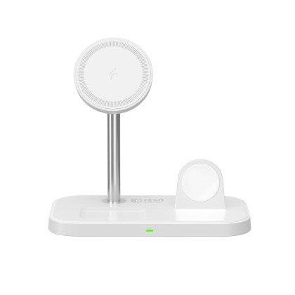 TECH-PROTECT QI15W-A22 3IN1 MAGNETIC MAGSAFE WIRELESS CHARGER WHITE