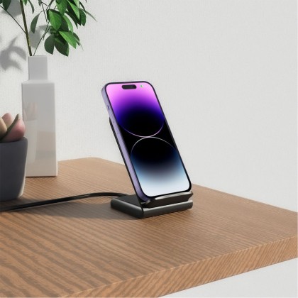 Безжично зарядно устройство със стойка 15W От Tech-Protect S2 - Черно
