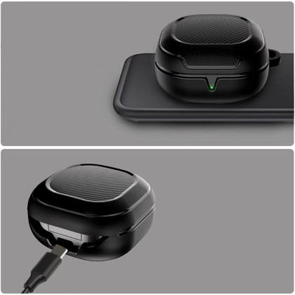 Удароустойчив кейс за Samsung Galaxy Buds FE / Pro / 2 / 2 Pro / Live от Tech-Protect Rough - черен