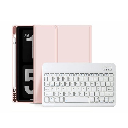 Силиконов калъф с клавиатура за iPad 10.2 от Tech-Protect SC Pen - Розов