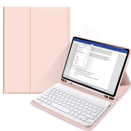 Силиконов калъф с клавиатура за iPad 10.9 2022 от Tech-Protect SC Pen - Розов