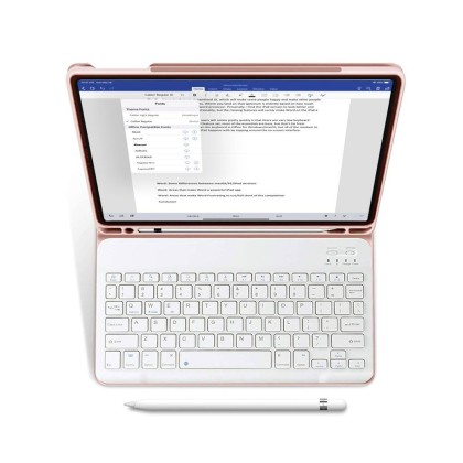 Силиконов калъф с клавиатура за iPad 10.9 2022 от Tech-Protect SC Pen - Розов
