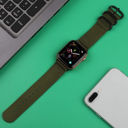 Найлонова каишка за Apple Watch 4/5/6/7/8/9/SE/Ultra (44/45/49 mm) от Tech-Protect Scout - Зелен