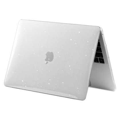 Тънък кейс за Apple Macbook Air 13 M2 / M3 / M4 / (2023-2025) от Tech-Protect Smartshell - Glitter Clear