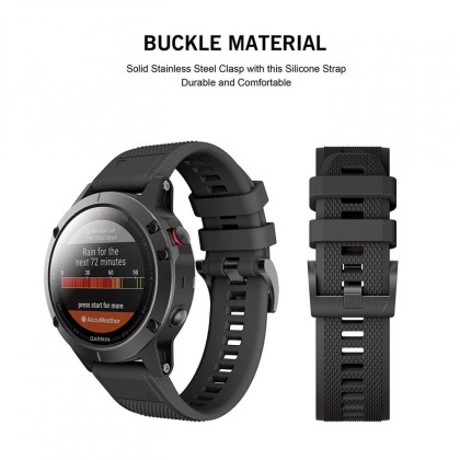 Силиконова каишка за Garmin Fenix 5 / 6 / 6 Pro / 7 - Черна