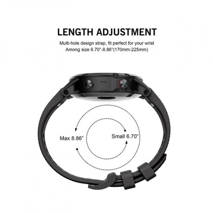 Силиконова каишка за Garmin Fenix 5 / 6 / 6 Pro / 7 - Черна