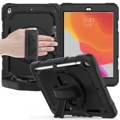 360 градусов калъф за таблет iPad 10.2 2019 / 2020 / 2021 от Tech-Protect Solid360 - Черен