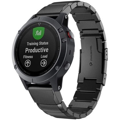 Панелна верижка за Garmin Fenix  3 / 3 HR / 5x / 5x Plus / 6x / 6x Pro / 7x от Tech-Protect Steelband - Черна