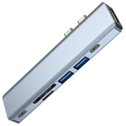 Адаптер 7 в 1 за лаптопи с USB Type-C вход от Tech-Protect V5-HUB Adapter 7 in 1 - сив 