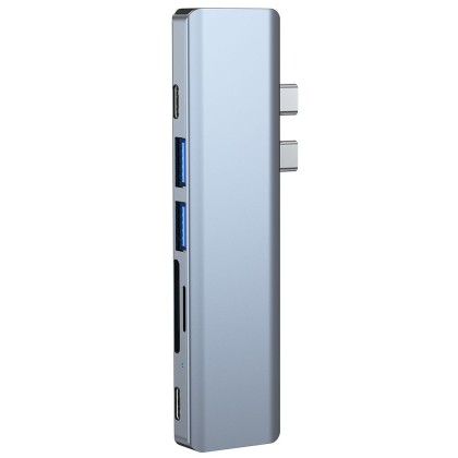Адаптер 7 в 1 за лаптопи с USB Type-C вход от Tech-Protect V5-HUB Adapter 7 in 1 - сив 