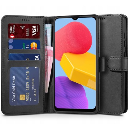 Кожен тефтер за Samsung Galaxy M13 от Tech-Protect Wallet - Черен
