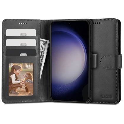 Кожен тефтер за Samsung Galaxy S23 от Tech-Protect Wallet - Черен