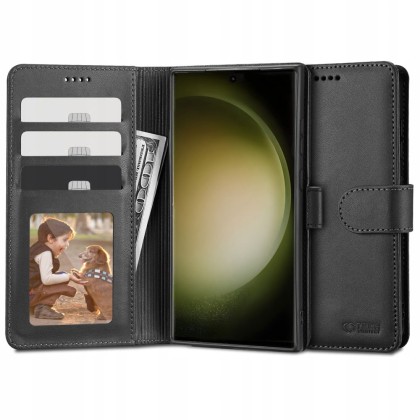 Кожен тефтер за Samsung Galaxy S23 Ultra от Tech-Protect Wallet - Черен
