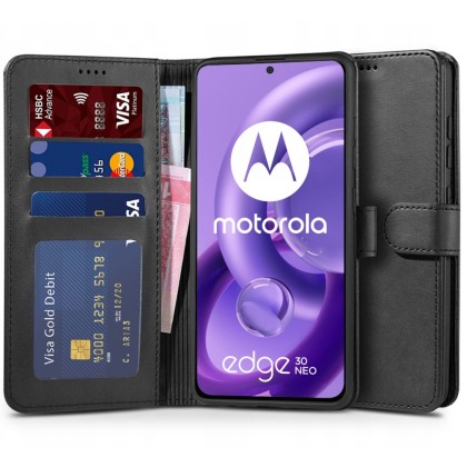 Кожен тефтер за Motorola Edge 30 Neo от Tech-Protect Wallet - Черен