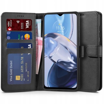 Кожен тефтер за Motorola Moto E22 / E22i от Tech-Protect Wallet - Черен