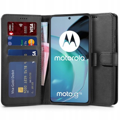 Кожен тефтер за Motorola Moto G72 от Tech-Protect Wallet - Черен