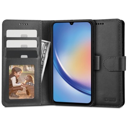 Кожен тефтер за Samsung Galaxy A34 5G от Tech-Protect Wallet - Черен