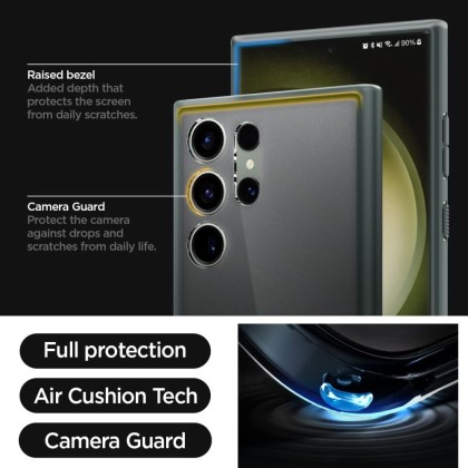 Удароустойчив твърд кейс за Samsung Galaxy S23 Ultra от Spigen Ultra Hybrid - Frost Green -----