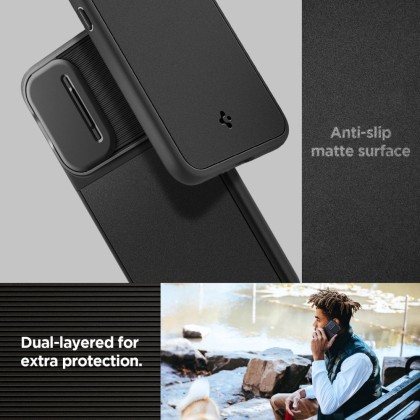 Кейс с капак за камерата за Samsung Galaxy A54 5G от Spigen Optik Armor - Черен