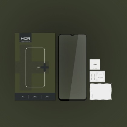 Стъклен протектор FULL GLUE за Xiaomi Redmi 12C от Hofi Glass Pro+ - Черен