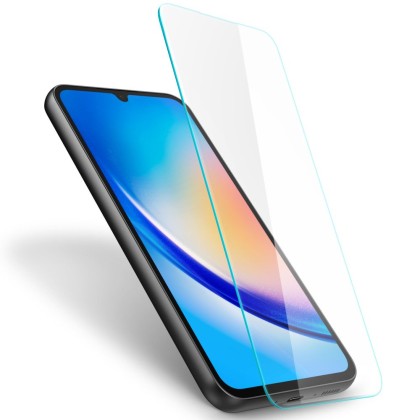 2 броя стъклени протектори за дисплей на Samsung Galaxy A34 5G от Spigen Glass Tr. Slim - Прозрачни