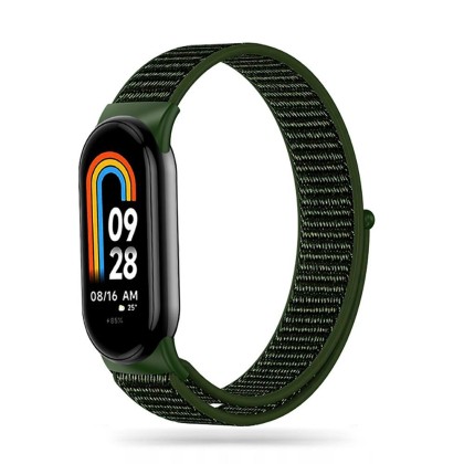 Текстилна каишка за Xiaomi Smart Band 8 / 9 / NFC от Tech-Protect Nylon - Army Green