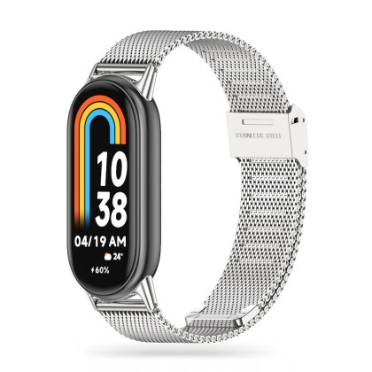 Стоманена верижка за смарт часовник Xiaomi Smart Band 8 / 8 NFC от Tech-Protect MilaneseBand - Сребриста