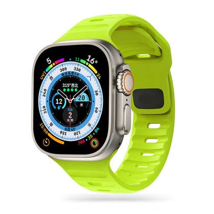 Силиконова каишка за часовник Apple Watch 4 / 5 / 6 / 7 / 8 / SE / Ultra 1/2 (42/44/45/49 mm) от Tech-Protect IconBand Line - Lime