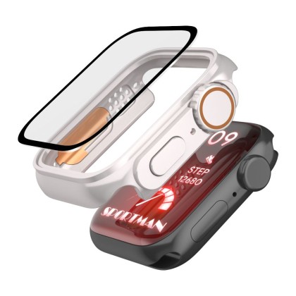 Кейс с протектор за Apple Watch 7 / 8 (45mm) от Tech-Protect Defense360 - Titanium/Orange