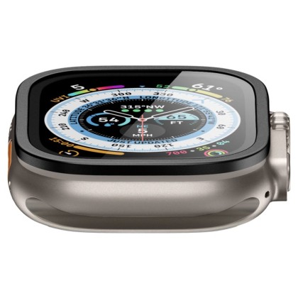 Стъклен протектор с рамка за Apple Watch Ultra 1/2 (49mm) от Spigen Glas.TR Slim Pro - Черен
