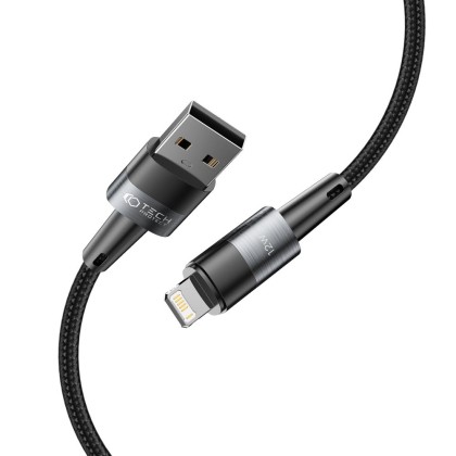 Кабел за зареждане USB-A / Lightning с 12W / 2.4A от Tech-Protect Ultraboost 100см - сив