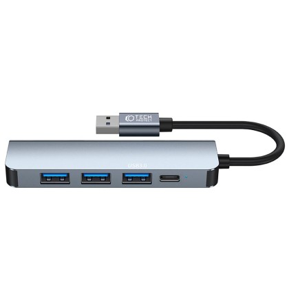 Адаптер 5 в 1 за лаптопи с USB-A вход от Tech Protect V0-HUB Adapter 5 in 1 - Сив