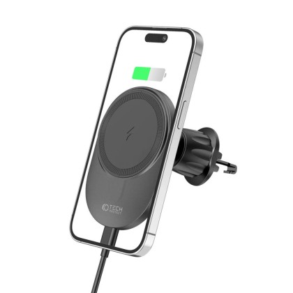 Стойка за автомобил с MagSafe безжично зареждане 15W от Tech Protect MM15W-V1 - Черна