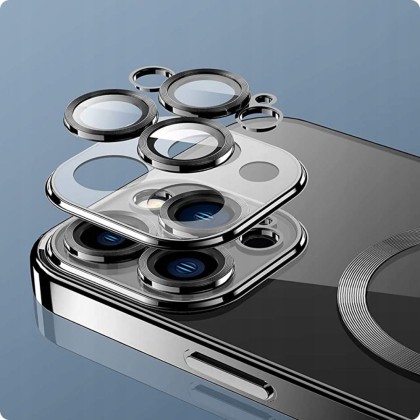 Твърд кейс с MagSafe и протектор за камерата на iPhone 14 Pro Max от Tech-Protect MagShine - Лилав