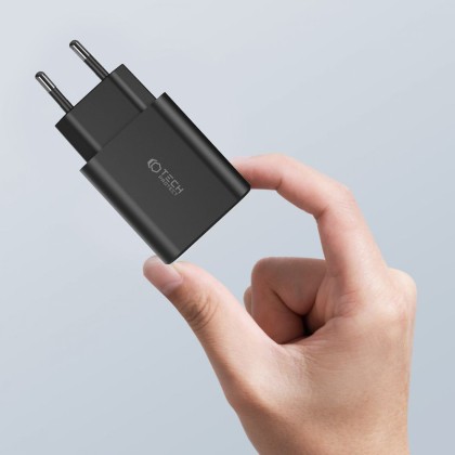 Зарядно устройство с 3 порта за IOS и Android от Tech-Protect PD30W/QC3.0 - Черно