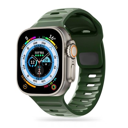 Силиконова каишка за часовник Apple Watch 4 / 5 / 6 / 7 / 8 / SE (38/40/41 mm) от Tech-Protect IconBand Line - Army Green