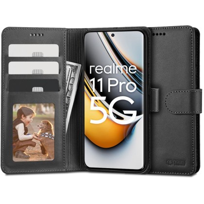 Кожен тефтер за Realme 11 Pro 5G / 11 Pro+ Plus 5G от Tech-Protect Wallet - Черен
