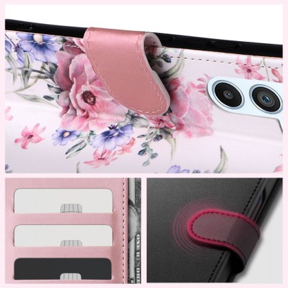Кожен тефтер за Xiaomi Redmi 12 от Tech-Protect Wallet - Blossom Flower